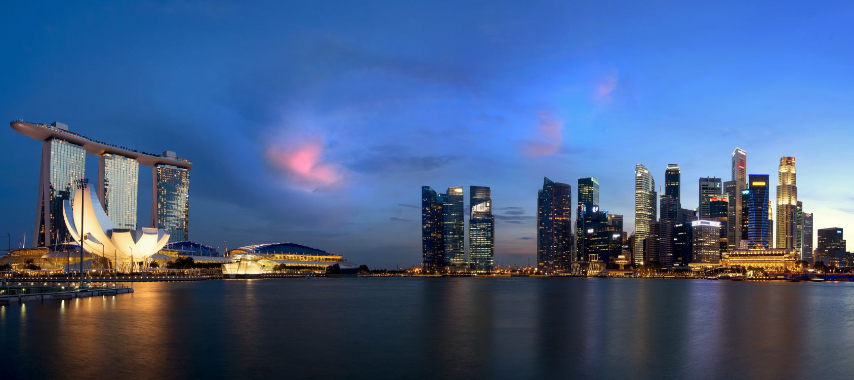 Обои городской пейзаж, Сингапур, город, линия горизонта, метрополия в разрешении 6750x3000