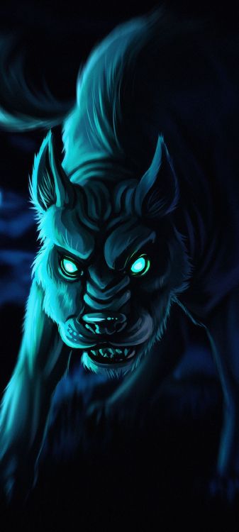 Обои мифическое существо, анимация, морда, клык, бакенбарды в разрешении 1080x2400