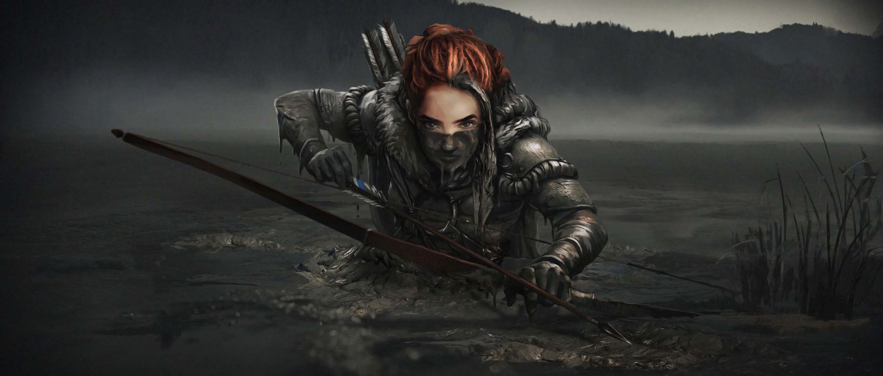 Обои компьютерная игра, приключенческая игра, темнота, игры, Цифровой композитинг в разрешении 3840x1635