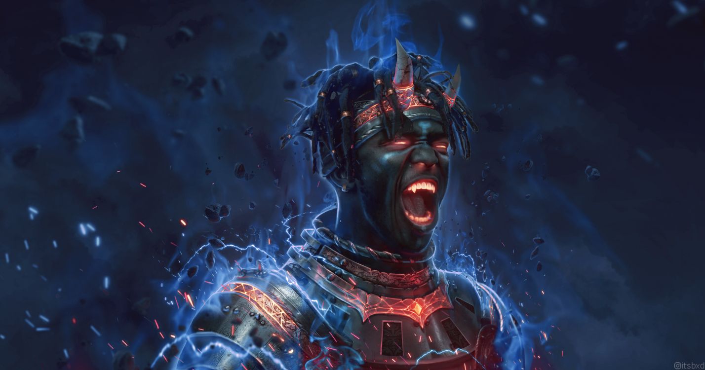 Обои ksi цифровое искусство, цифровое искусство, арт, произведение искусства, газ в разрешении 2700x1418