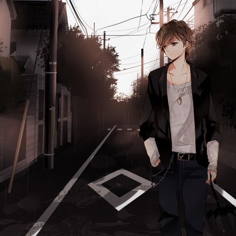 Обои аниме, рисование, темнота, фейри Тейл, РП персонажей в разрешении 2048x2048