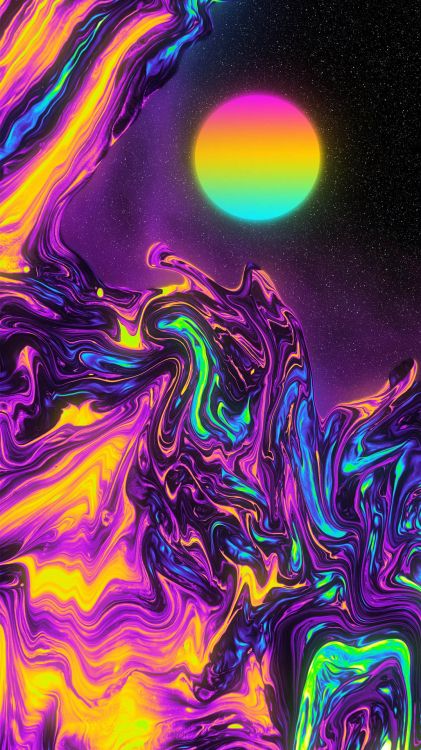 Обои высший абстрактный, абстрактное искусство, красочность, пурпур, Фиолетовый в разрешении 1080x1920