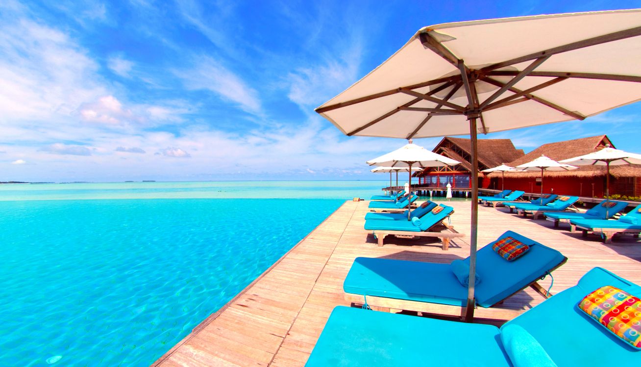 Обои море, морской курорт, пляж, прибежище, плавательный бассейн в разрешении 2835x1625