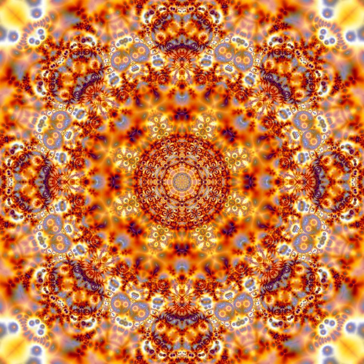 Обои калейдоскоп, фрактал, фрактальное искусство, симметрия, Янтарь в разрешении 6000x6000