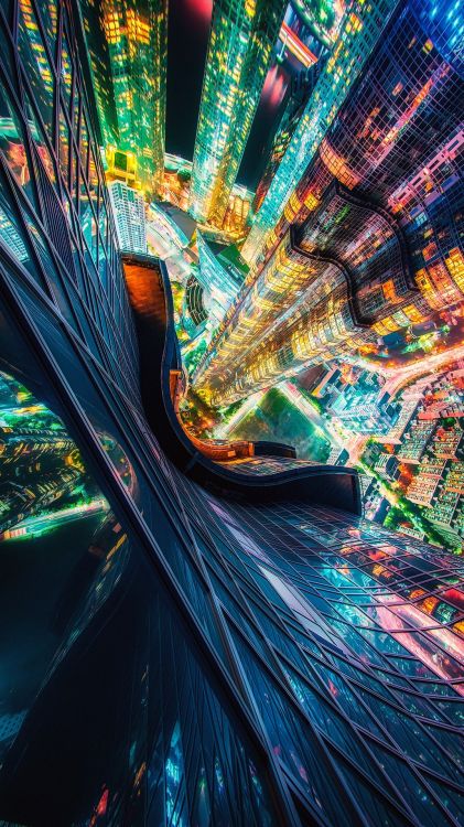 Обои фрактальное искусство, арт, вода, дерево, живопись в разрешении 1080x1920