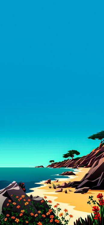 Обои Операционная система, яблоко, вода, лазурный, природный ландшафт в разрешении 1284x2778