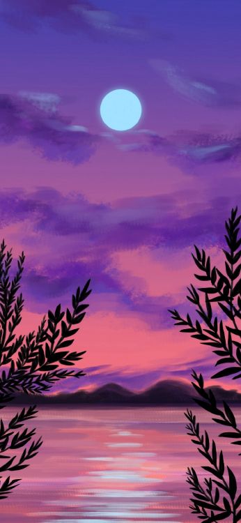 Обои облако, атмосфера, дневное время, растение, послесвечение в разрешении 1080x2340