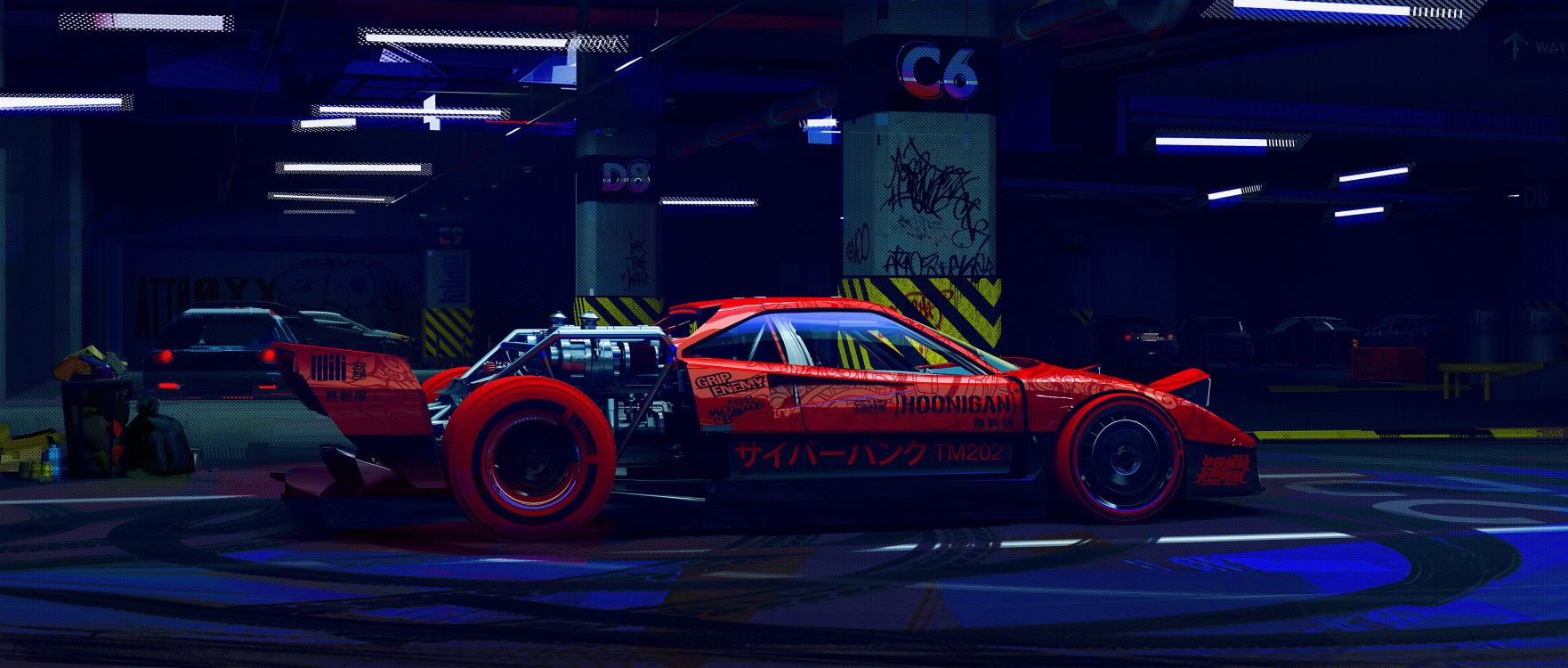 Обои легковые автомобили, Mazda RX-7, спорткар, автоспорт, гоночный в разрешении 3840x1634