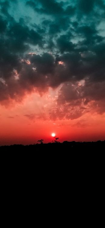 Обои облако, атмосфера, экорегион, природный ландшафт, послесвечение в разрешении 1080x2340