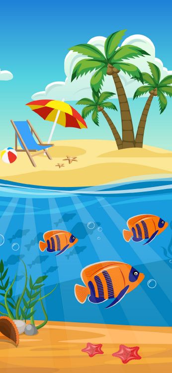 Обои мультфильм, векторная графика, графика, иллюстрация, иллюстратор в разрешении 1080x2340