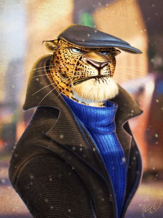 Обои головной убор, иллюстрация, арт, очки, вымышленный персонаж в разрешении 1920x2560