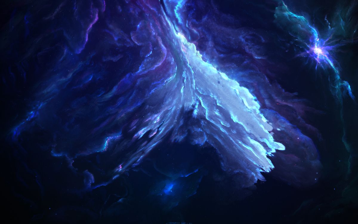 Обои синий, электрик, свет, атмосфера, темнота в разрешении 5120x3200