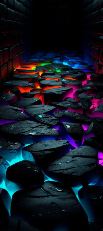 Обои realme, андроид, тематизировать, свет, пурпур в разрешении 1080x2400