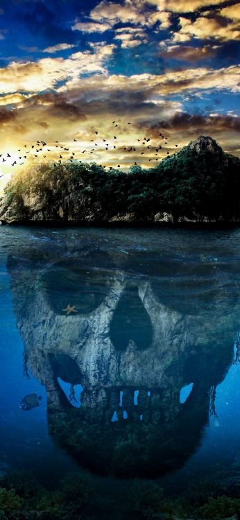 Обои вода, облако, свет, лазурный, синий в разрешении 1080x2340