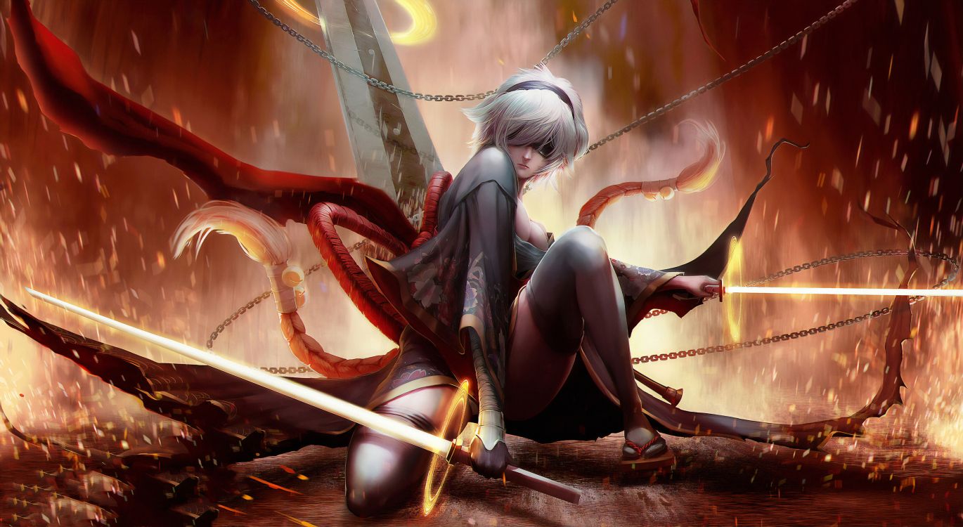 Обои ниэр автоматов, ниэр, демон, сверхъестественное существо, мифология в разрешении 3840x2102