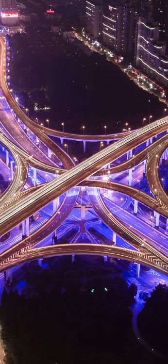 Обои дорога, улица, магистраль, яблоко, свет в разрешении 1125x2436