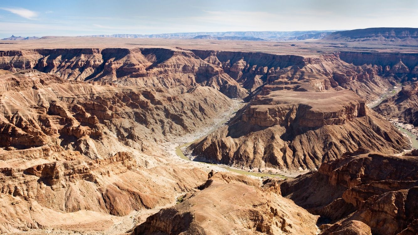 Обои Фиш-Ривер-Каньон, Каньон Реки Блайд, каньон, бесплодные земли, формирование в разрешении 2732x1536