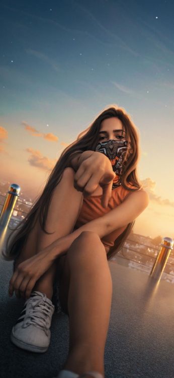 Обои облако, губа, прическа, плечо, Люди в природе в разрешении 1080x2340