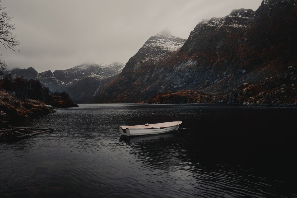 Обои нагорье, гора, фьорд, горный рельеф, озеро в разрешении 7673x5118