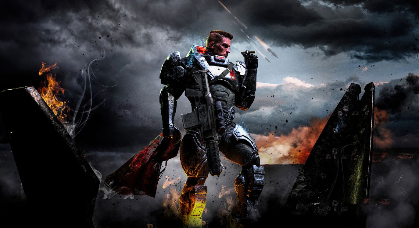 Обои Джейк Кларк, облако, каскадер, игра-боевик, гоночный в разрешении 5120x2793