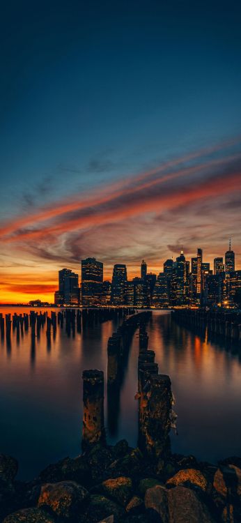 Обои отражение, Альбом, земля, закат, смартфон в разрешении 997x2160