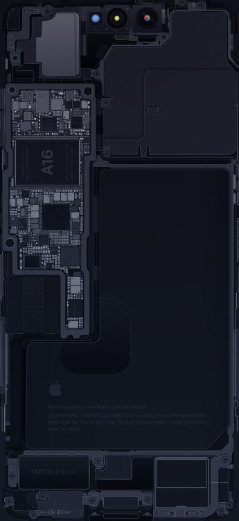 Обои iPhone 14 Pro schematic – Midnight в разрешении 1179x2556