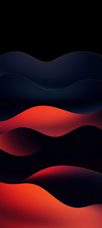 Обои темнота, красный цвет, Оранжевый цвет, дизайн, графика в разрешении 1536x3434