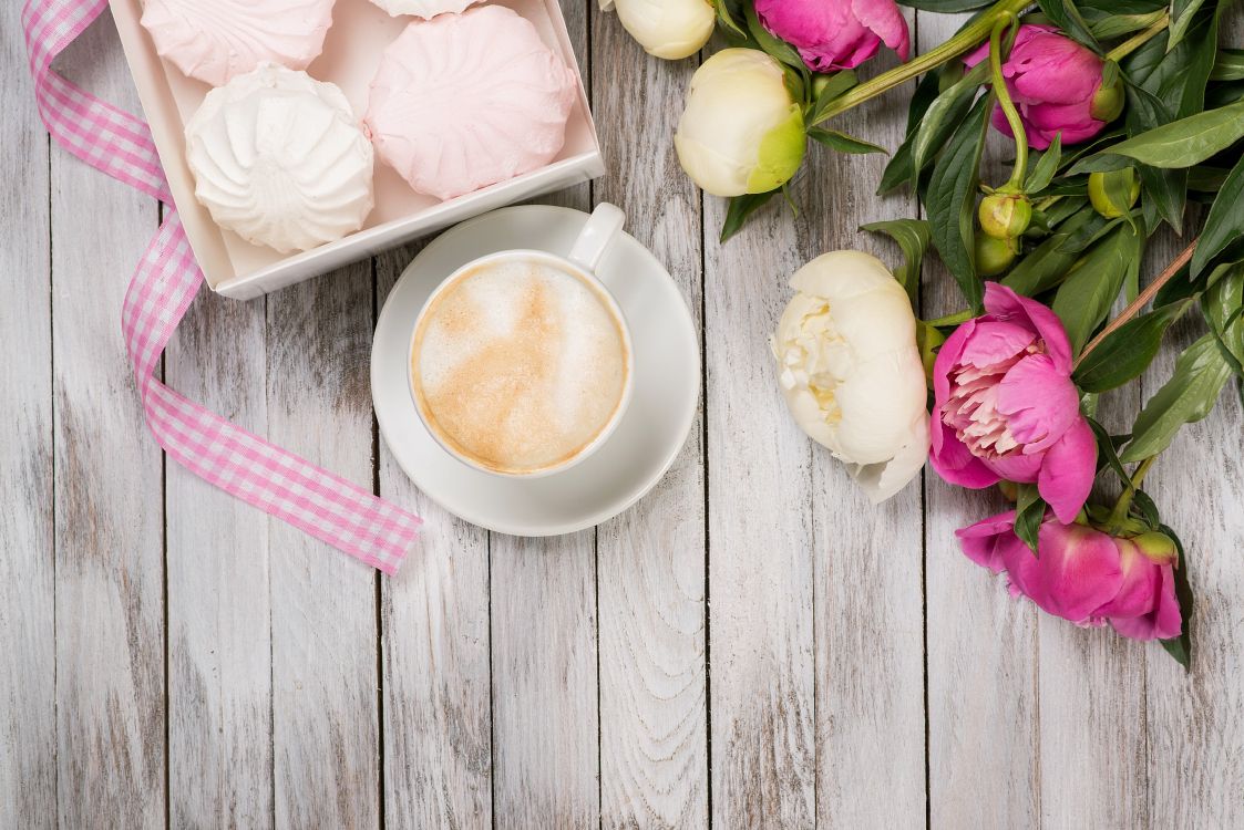 Обои кухня, пион, капучино, растение, ингредиент в разрешении 3462x2311