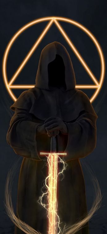 Обои свет, маньяки эльфы, освещение, арт, симметрия в разрешении 1440x3120