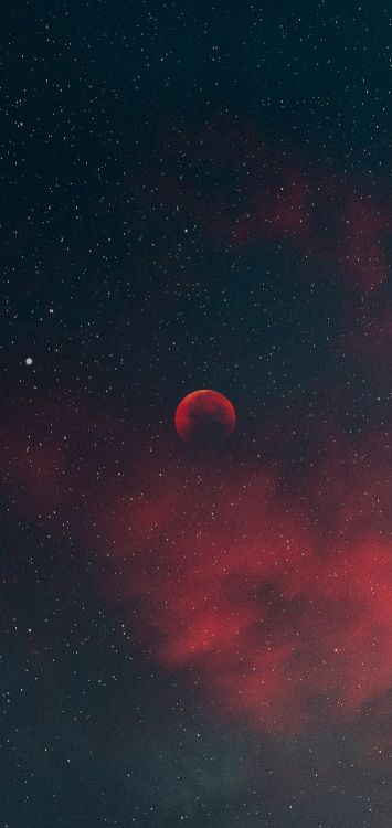 Обои атмосфера, луна, природный ландшафт, Галактика, астрономический объект в разрешении 1420x3000