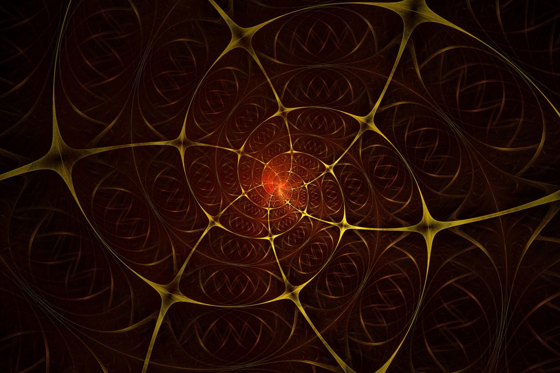 Обои фрактальное искусство, красный цвет, узор, круг, арт в разрешении 3200x2134