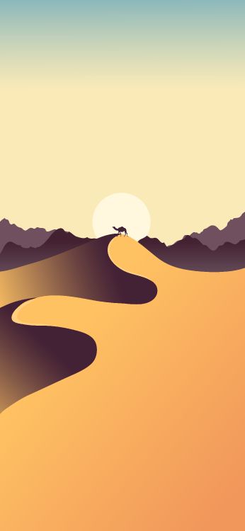 Обои минимализм, склон, эрг, арт, облако в разрешении 3510x7605