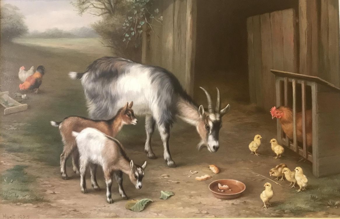 Обои масляная живопись, арт, произведение искусства, Козлов, коза в разрешении 2000x1286
