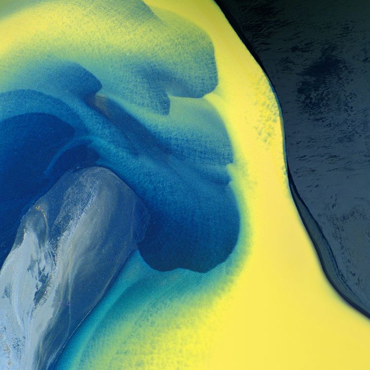 Обои синий, желтый, вода, Аква, иллюстрация в разрешении 2560x2560