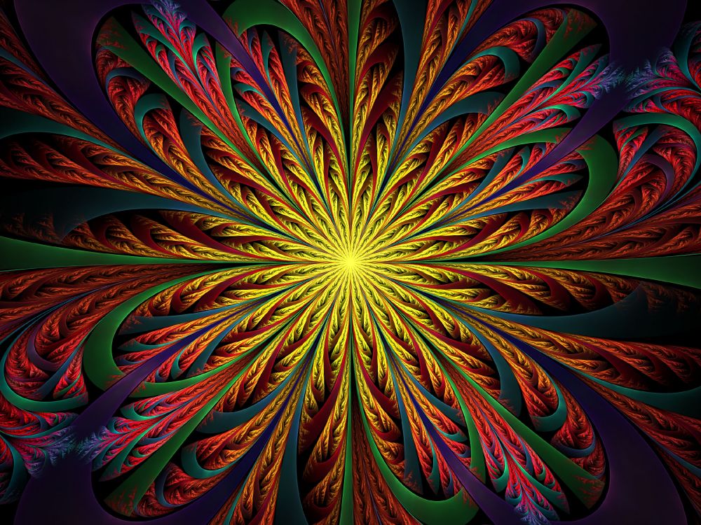 Обои графический дизайн, фрактал, фрактальное искусство, калейдоскоп, психоделическое искусство в разрешении 3200x2400