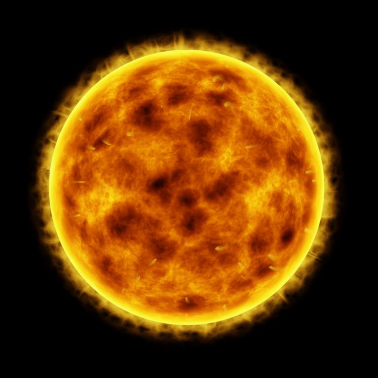 Обои атмосфера, желтый, астрономический объект, солнце, планета в разрешении 2048x2048