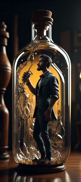 Обои ликер, стеклянная бутылка, вино, стекло, небьющиеся в разрешении 1080x2400