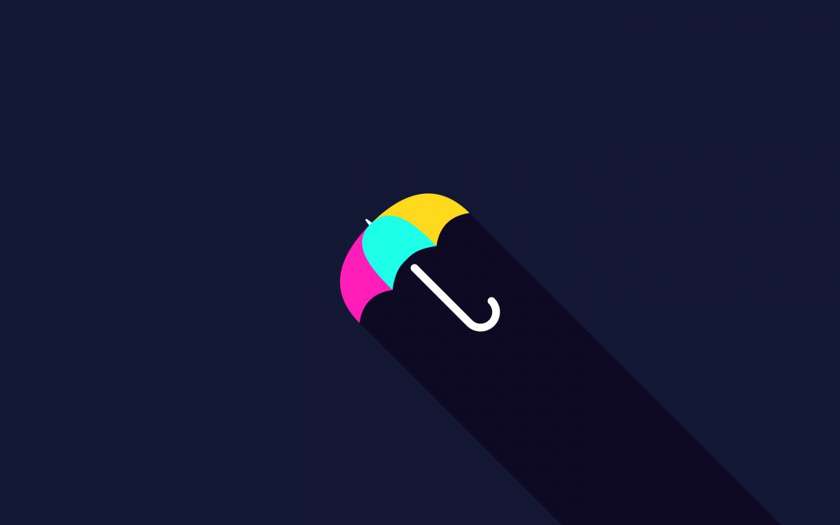 Обои минимализм, зонтик, прямоугольник, Операционная система, символ в разрешении 2880x1800