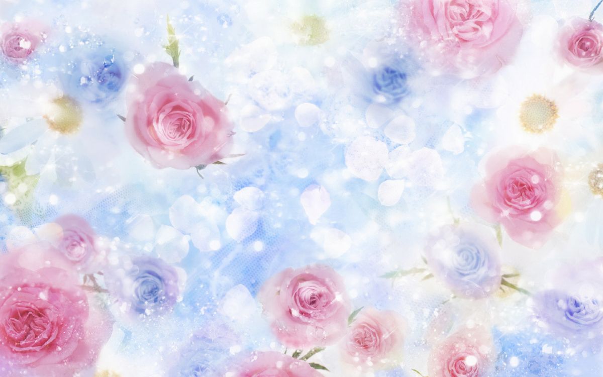 Обои Роза, синяя роза, цветок, розовый, акварельные краски в разрешении 3840x2400