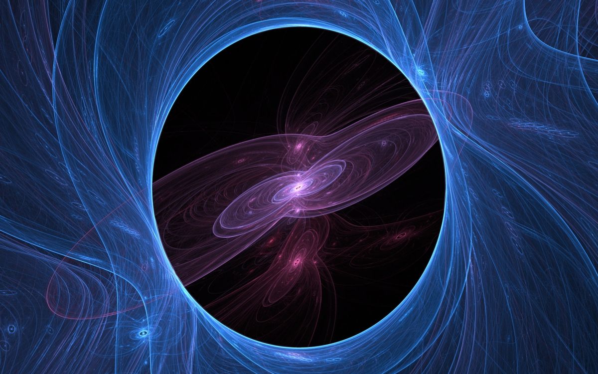 Обои фрактальное искусство, пурпур, электрик, космос, вихрь в разрешении 1920x1200