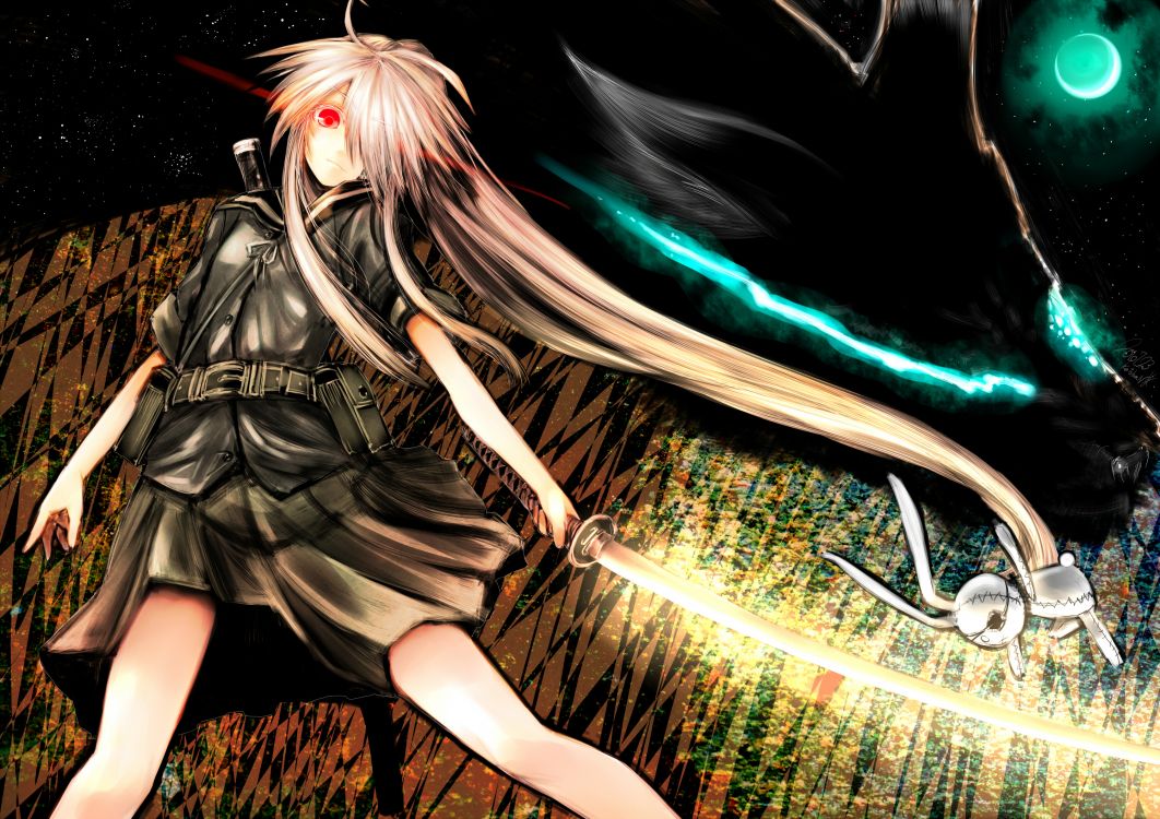 Обои аниме, иллюстрация, синие волосы, шерсть, вымышленный персонаж в разрешении 3000x2118