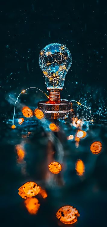 Обои творческие правки, творчество, вода, мир, Апельсин в разрешении 1422x3000