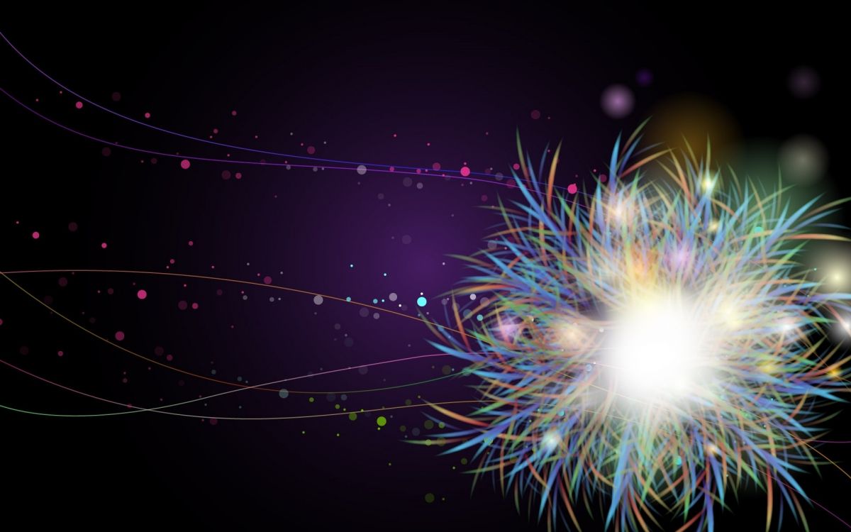 Обои салют, линия, космос, фрактальное искусство, спецэффекты в разрешении 1920x1200