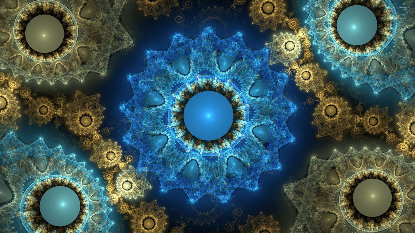 Обои фрактальное искусство, узор, арт, калейдоскоп, симметрия в разрешении 2560x1440