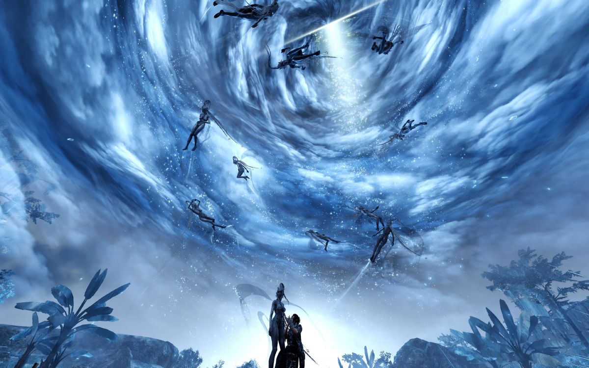 Обои final fantasy xv, Final Fantasy VII Remake, иллюстрация, космос, мифология в разрешении 3840x2400