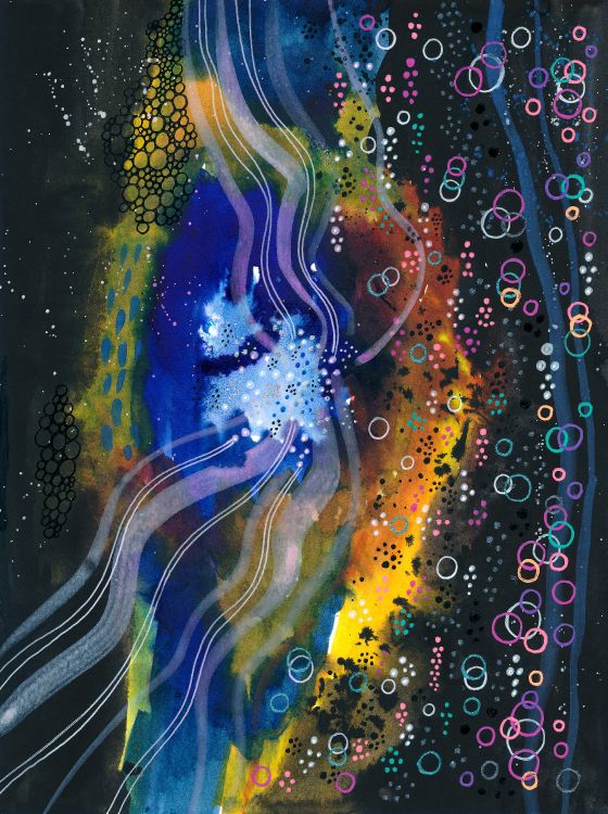 Обои акварельная живопись, акриловая краска, фрактальное искусство, живопись, арт в разрешении 4718x6309