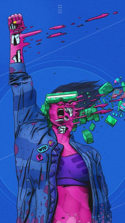 Обои абстрактное искусство киберпанк, Киберпанк 2077, арт, абстрактное искусство, Киберпанк в разрешении 1080x1920