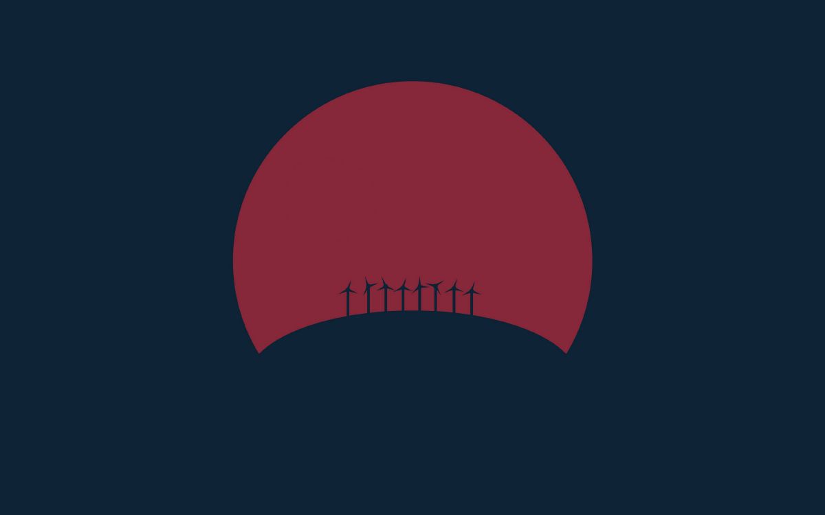 Обои закат, лого, красный цвет, иллюстрация, круг в разрешении 3840x2400