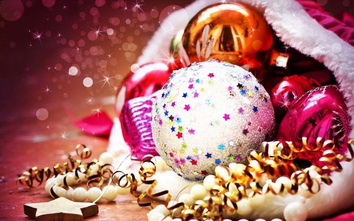 Обои Рождественский день, Новый год, рождественский орнамент, Рождественские украшения, праздник в разрешении 2560x1600