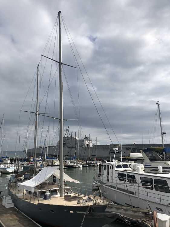 Обои Марина, яхта, мачта, судно, облако в разрешении 1536x2048